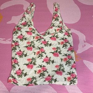 cute white floral american eagle tank top!